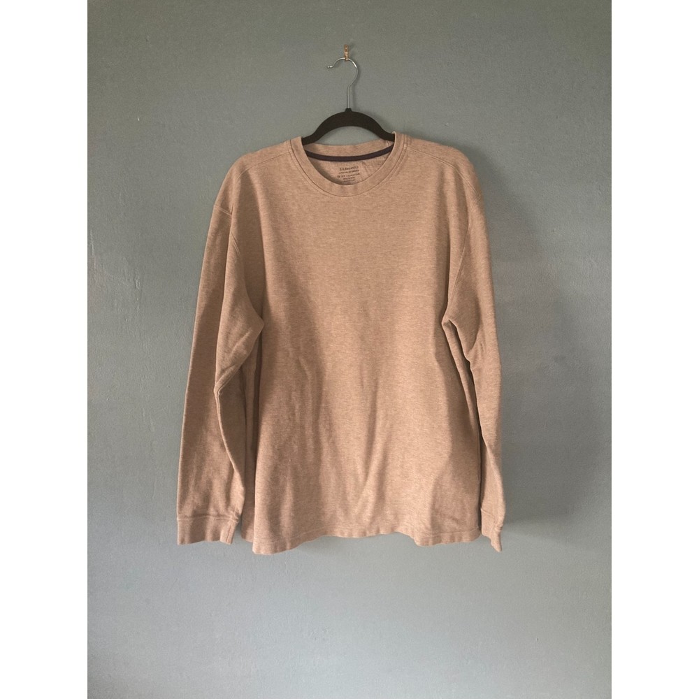 GH Bass & Co men's cotton beige crew neck sweater size x-large
